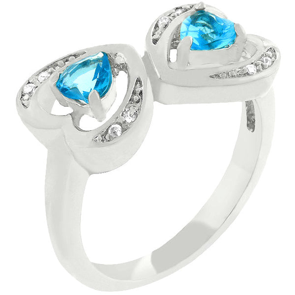 Lovcia Twin Hearts Cubic Zirconia Ring-Rings-5-5