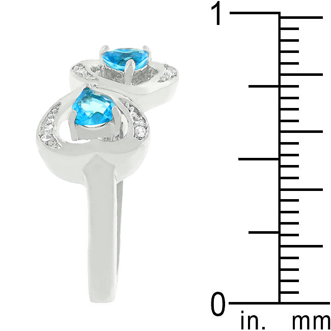 Lovcia Twin Hearts Cubic Zirconia Ring-Rings-5-5