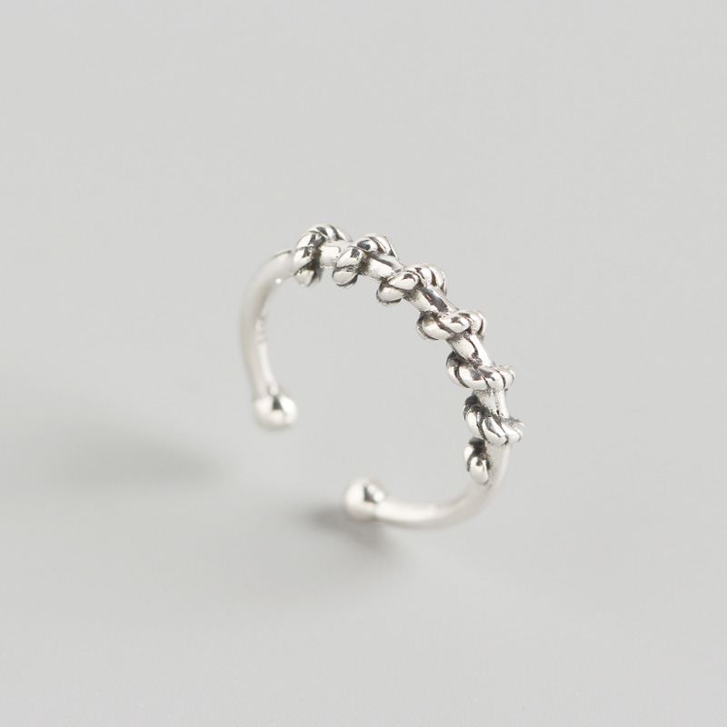 Lovcia Twining 4mm Adjustable Ring in 925 Sterling Silver-Rings-