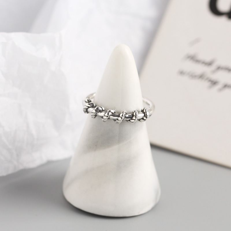 Lovcia Twining 4mm Adjustable Ring in 925 Sterling Silver-Rings-