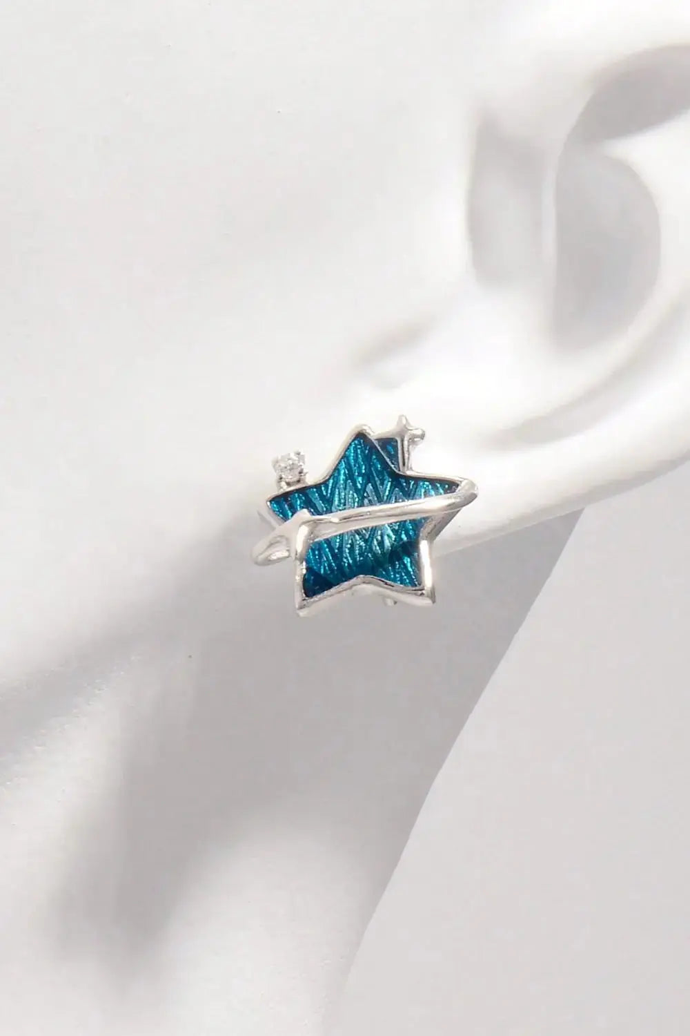 Lovcia Twinkling Zircon Star Stud Earrings in Sterling Silver for Women-Earrings-Silver-One Size-Silver