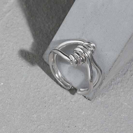 Lovcia Twist Knot Adjustable Ring 925 Sterling Silver Gold-Rings-Yellow Gold-Yellow Gold