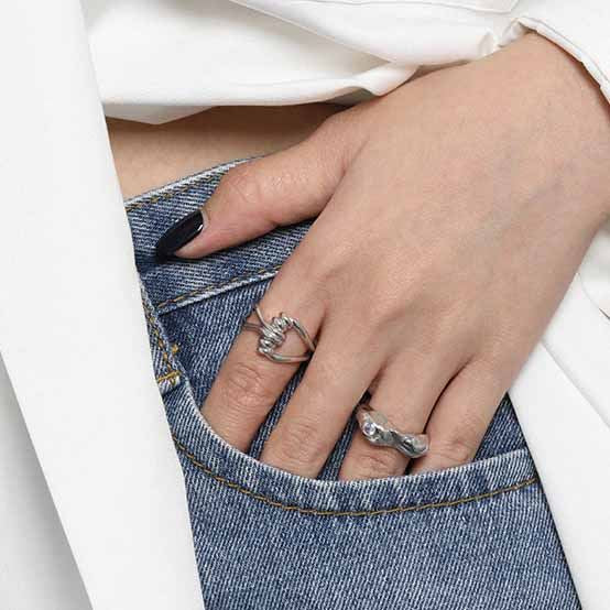 Lovcia Twist Knot Adjustable Ring 925 Sterling Silver Gold-Rings-Yellow Gold-Yellow Gold