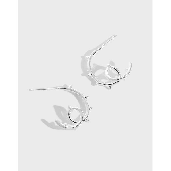 LOVCIA Elegant Twisted Branch Rivet Silver Stud Earrings for Women in 925 Sterling Silver
