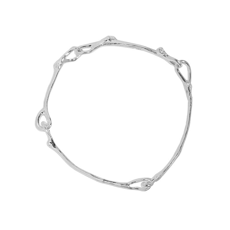 Lovcia Twisted Branches 925 Sterling Silver Bracelet-Bracelets-Rhodium-Rhodium