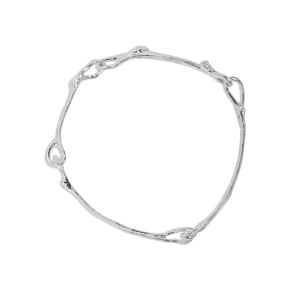 Lovcia Twisted Branches 925 Sterling Silver Bracelet-Bracelets-Rhodium-Rhodium