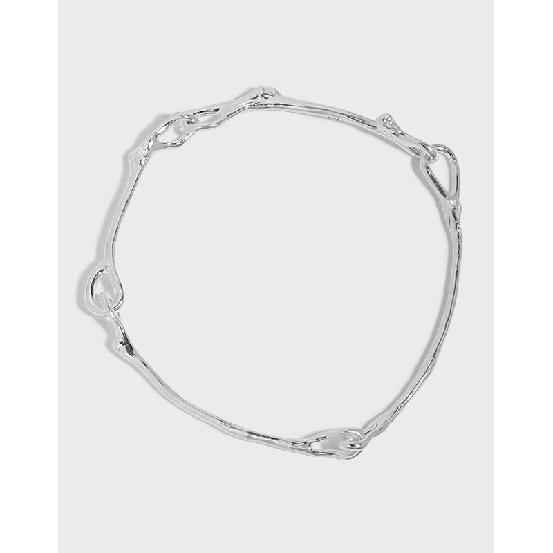 Lovcia Twisted Branches 925 Sterling Silver Bracelet-Bracelets-Rhodium-Rhodium