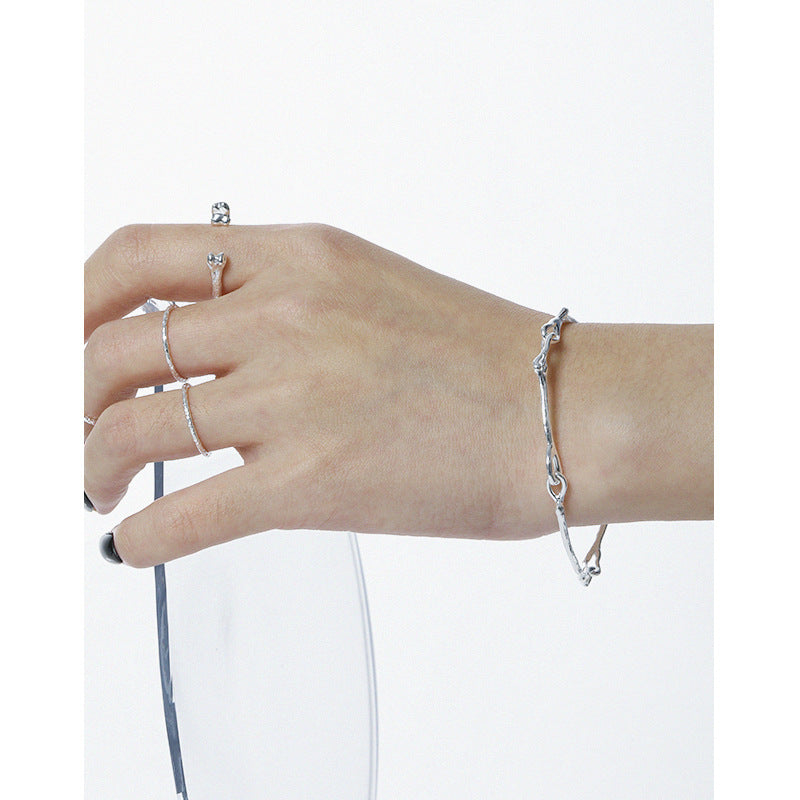 Lovcia Twisted Branches 925 Sterling Silver Bracelet-Bracelets-Rhodium-Rhodium