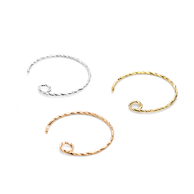 Lovcia Twisted Circle 15mm Earring Hooks 925 Silver Gold-Rose Gold-Rose Gold