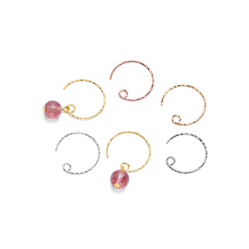 Lovcia Twisted Circle 15mm Earring Hooks 925 Silver Gold-Rose Gold-Rose Gold