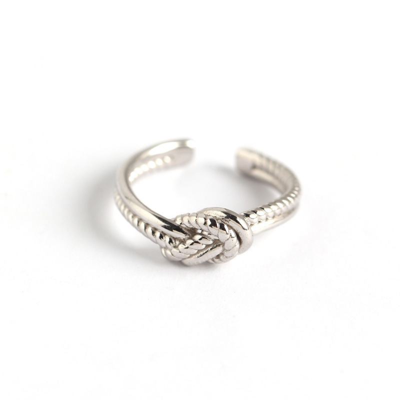 Lovcia Twisted Knot 925 Silver Adjustable Ring Gold Tone-Rings-Yellow Gold-Yellow Gold