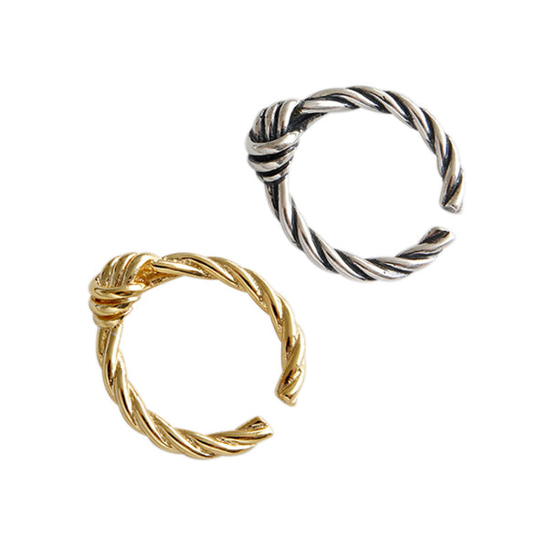 Lovcia Twisted Knot Adjustable Ring Gold Tone Open Size-Rings-Yellow Gold-Yellow Gold