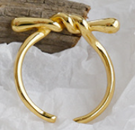 Lovcia Twisted Wave 925 Sterling Silver Adjustable Ring-Rings-Jf246-1 Yellow Gold-