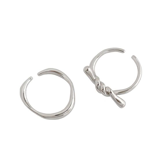 Lovcia Twisted Wave 925 Sterling Silver Adjustable Ring-Rings-Jf246-2 Yellow Goldgold-