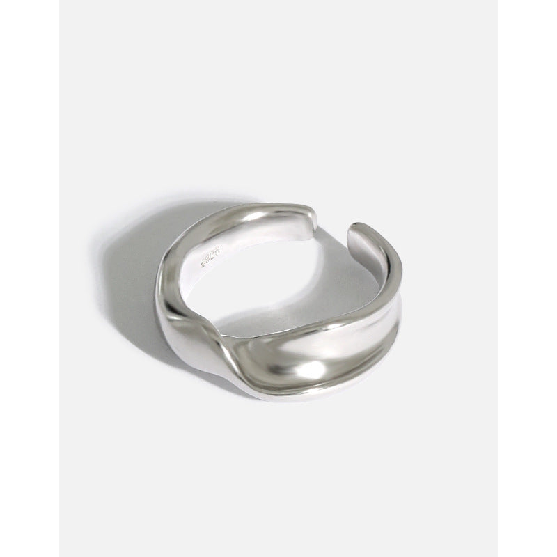 Lovcia Twisted Wide Adjustable Ring 925 Silver Gold Tone-Rings-Yellow Gold-Yellow Gold