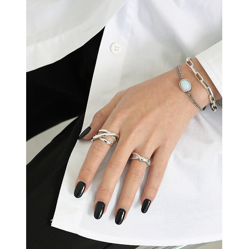 Lovcia Twisted Wide Adjustable Ring 925 Silver Gold Tone-Rings-Yellow Gold-Yellow Gold