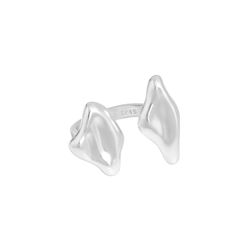Lovcia Two Ears Adjustable Ring 925 Sterling Silver-Rings-Rhodium-Rhodium