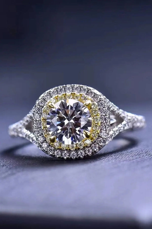 Lovcia Two-Tone 1 Carat Moissanite Ring-Rings-Yellow/White-5-Yellow/White