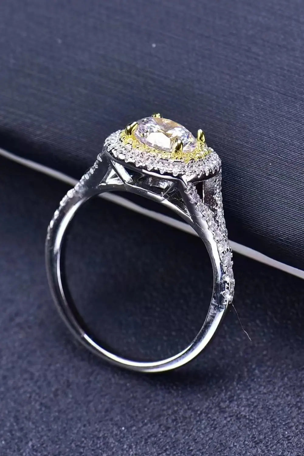 Lovcia Two-Tone 1 Carat Moissanite Ring-Rings-Yellow/White-5-Yellow/White