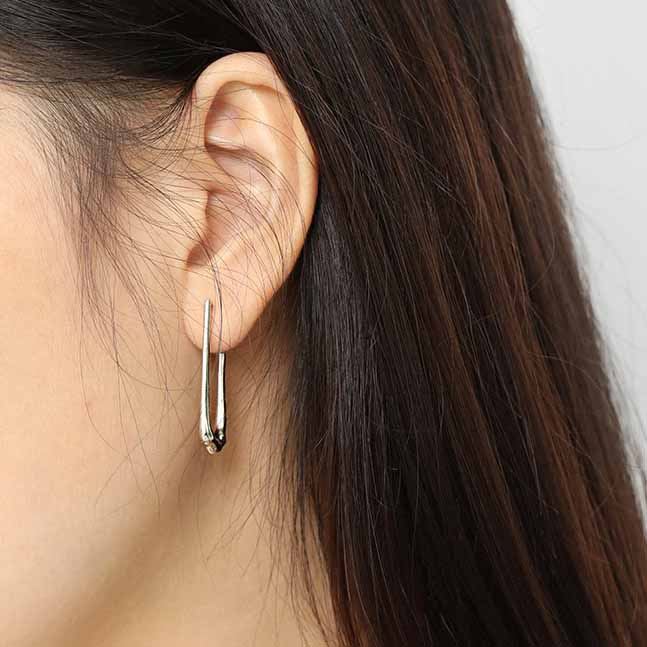 Lovcia U Shape 12.5mm Dangling Earrings 925 Silver Gold-Earrings-Yellow Gold-