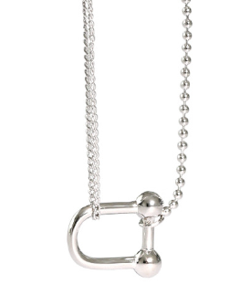 Lovcia U Shape 925 Sterling Silver Necklace Gold Tone 420mm-Necklaces-Silver-