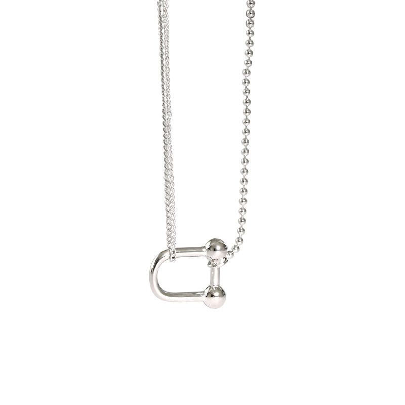 Lovcia U Shape 925 Sterling Silver Necklace Gold Tone 420mm-Necklaces-Yellow Gold-