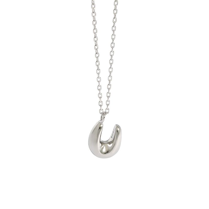 Lovcia U Shape 925 Sterling Silver Necklace Pendant-Necklaces-