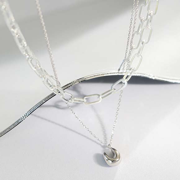 Lovcia U Shape 925 Sterling Silver Necklace Pendant-Necklaces-