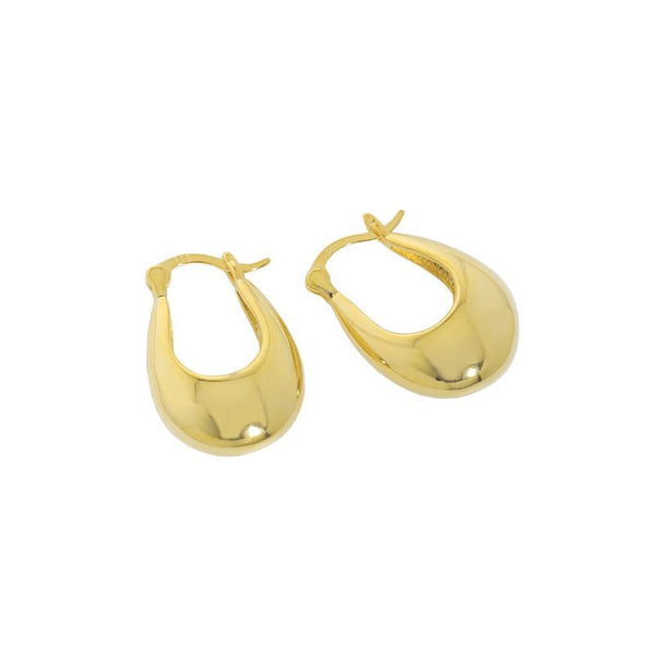Lovcia U Shape Gold Tone Hoop Earrings 925 Sterling Silver-Earrings-Yellow Gold-