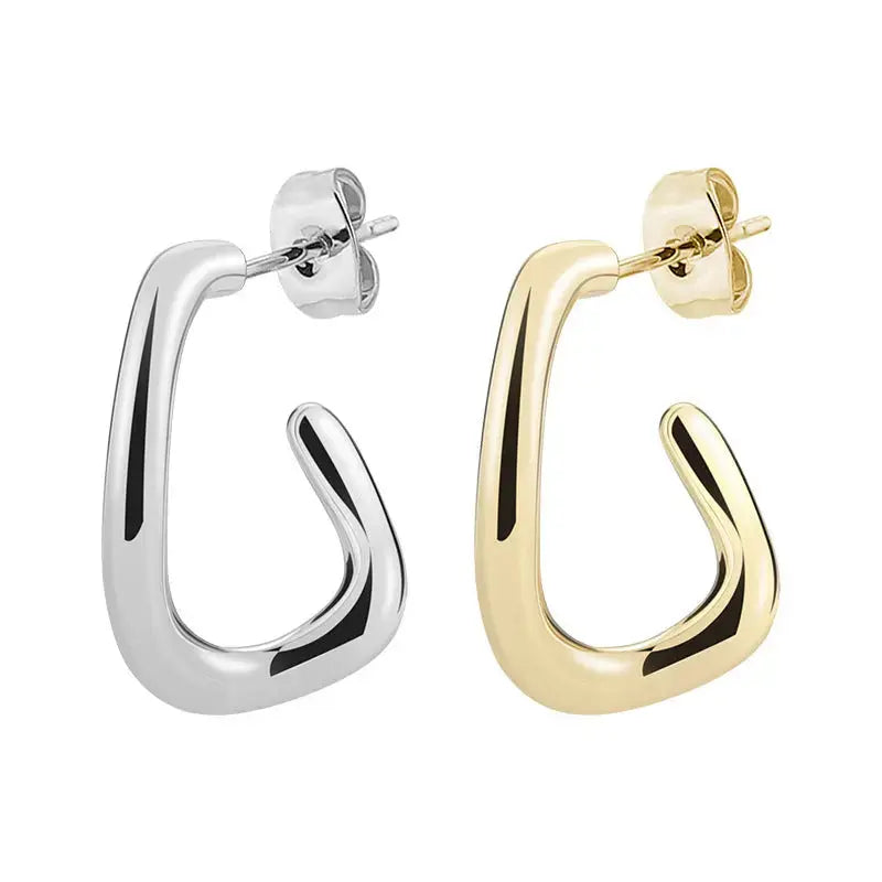 Lovcia U-Shaped Titanium Steel Earrings with Advanced Niche Design-Earrings-Golden Pair-Golden Pair
