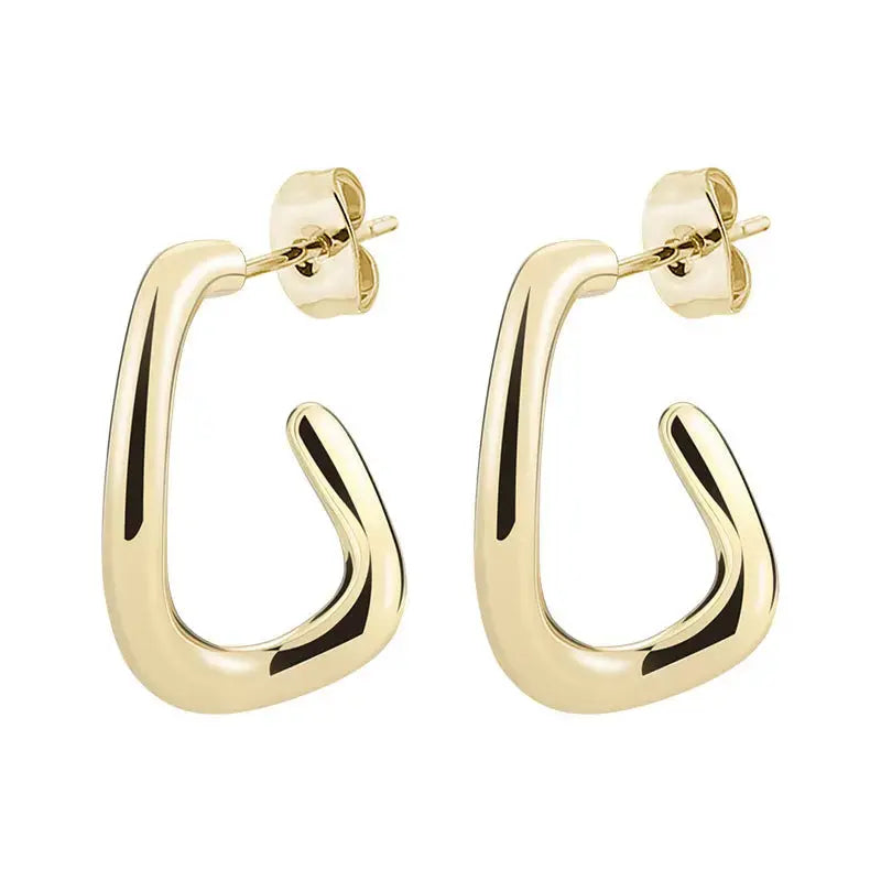 Lovcia U-Shaped Titanium Steel Earrings with Advanced Niche Design-Earrings-Golden Pair-Golden Pair