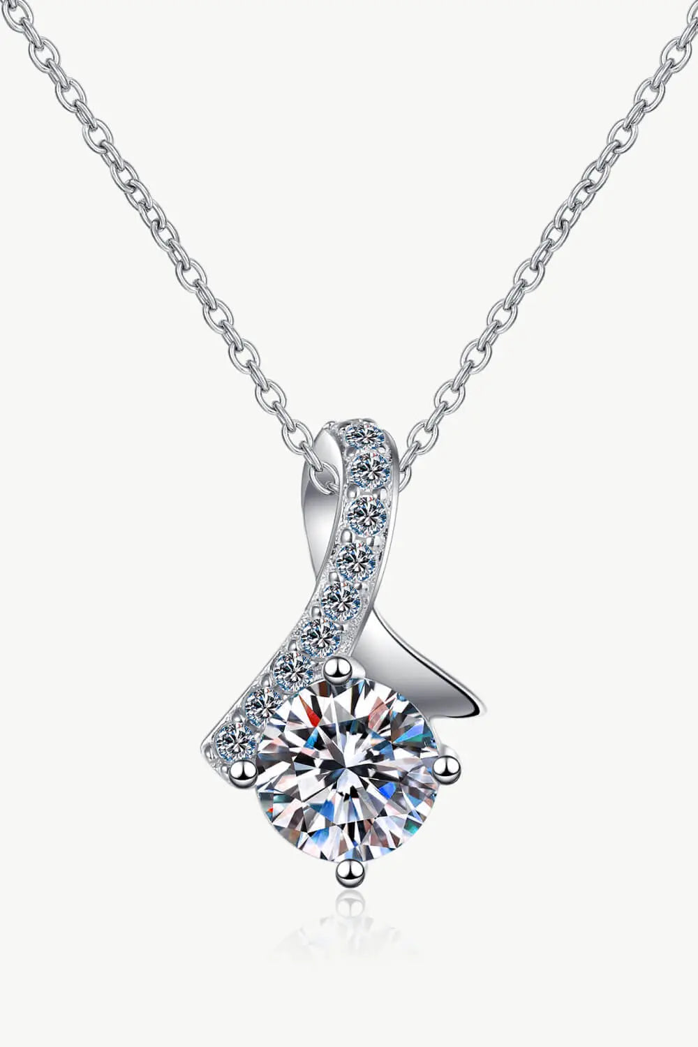 Lovcia Unique and Chic Moissanite Pendant Necklace-Necklaces-Silver-One Size-Silver