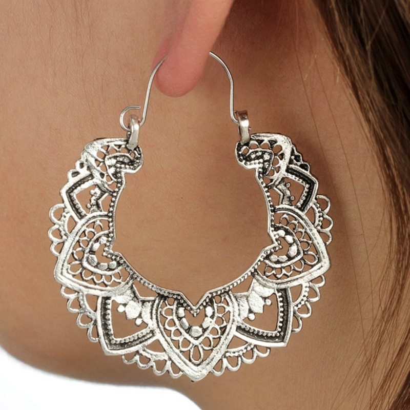 Lovcia Unique Vintage-Inspired Designs Bohemian Hoop Earrings Collection for Women-Earrings-A-A