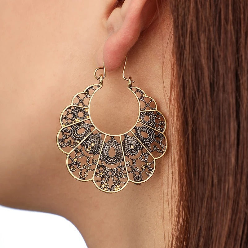 Lovcia Unique Vintage-Inspired Designs Bohemian Hoop Earrings Collection for Women-Earrings-F-F