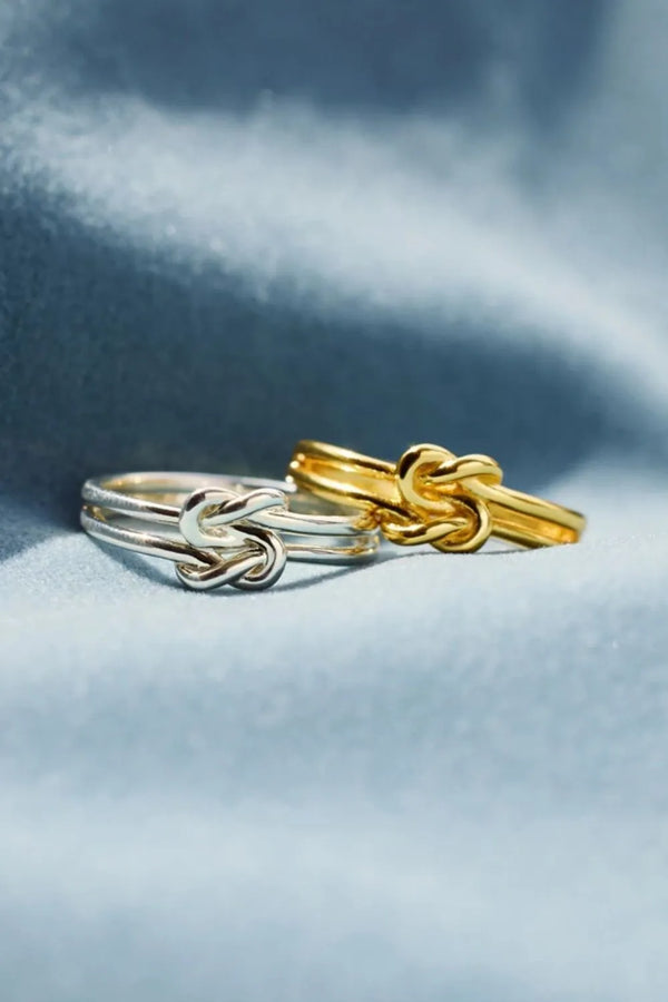 Lovcia Unity Loop 925 Sterling Silver Knotted Ring for Women - Gold-6- - Buy latest trendy Rings for Women and Girls