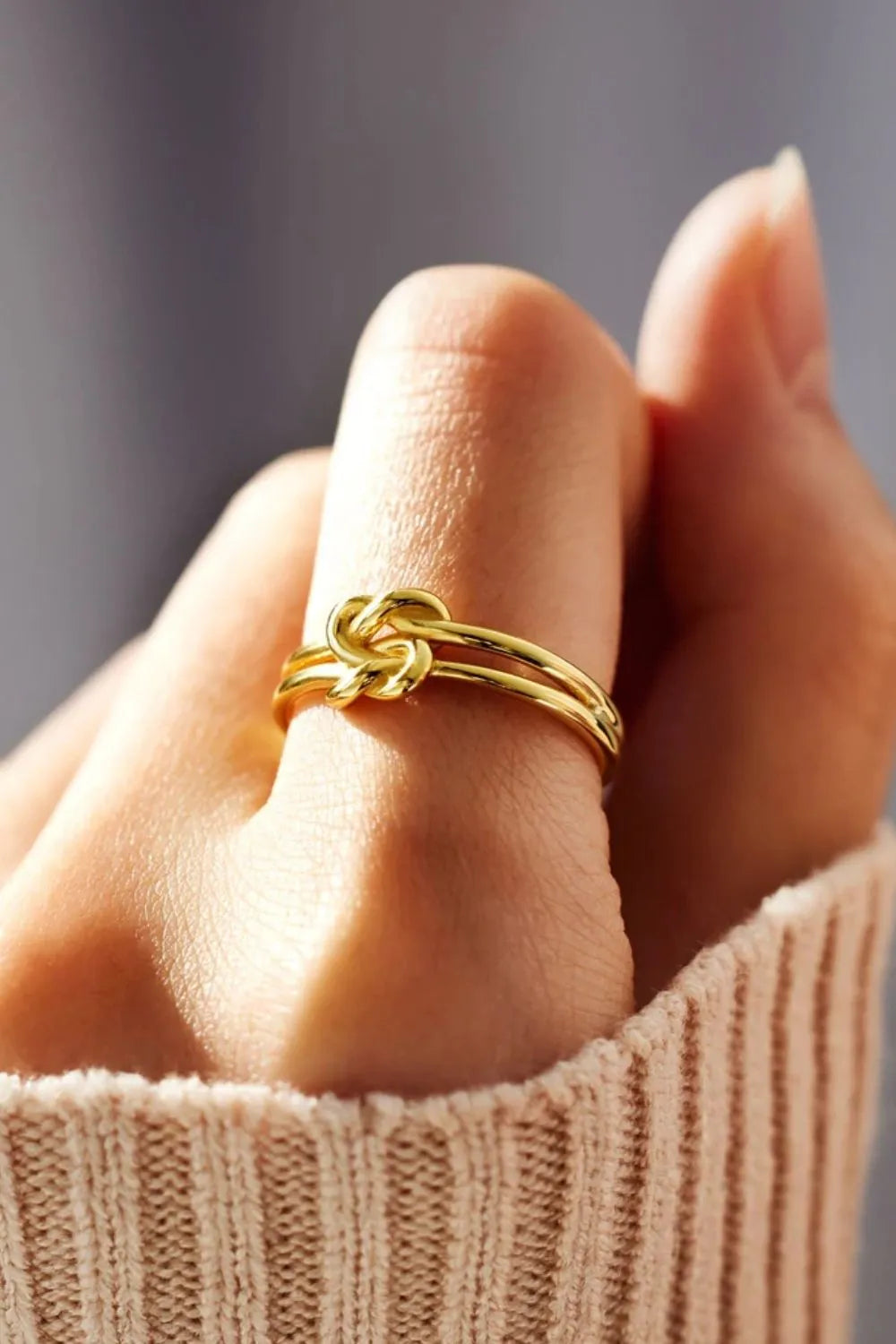 Lovcia Unity Loop 925 Sterling Silver Knotted Ring for Women - Gold-6- - Buy latest trendy Rings for Women and Girls