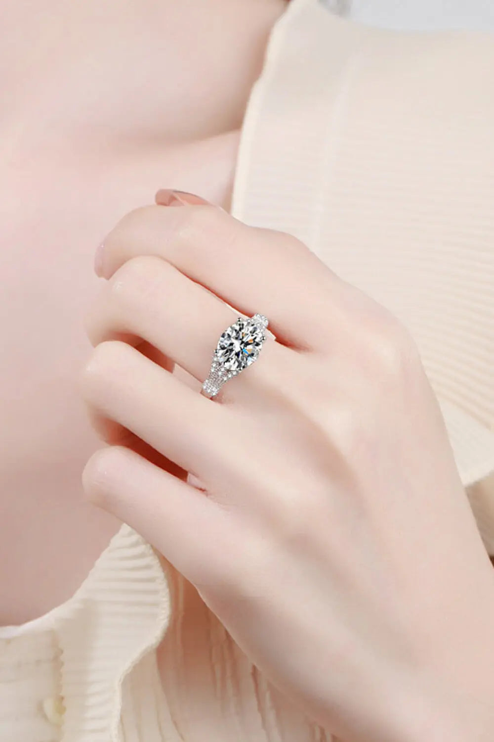 Lovcia Unpredictable Day 3 Carat Moissanite Ring-Rings-Silver-5-Silver