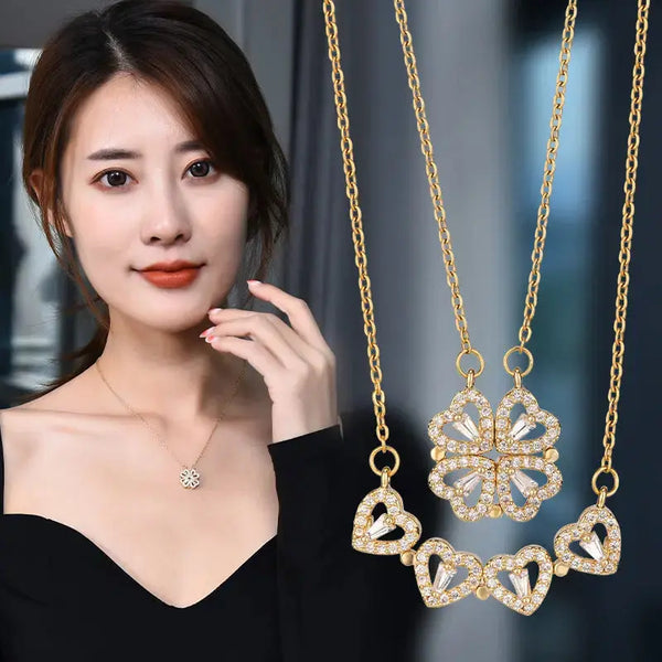 LOVCIA Variety Four-leaf Clover Non-fading Light Luxury Titanium Steel Necklace