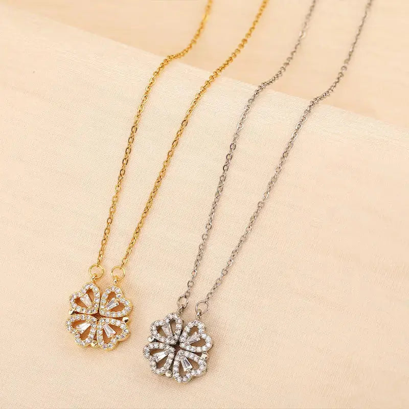 Lovcia Variety Four-leaf Clover Non-fading Light Luxury Titanium Steel Necklace-Necklaces-Gold-With box-Gold