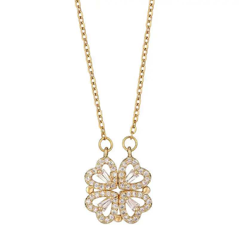 Lovcia Variety Four-leaf Clover Non-fading Light Luxury Titanium Steel Necklace-Necklaces-Gold-With box-Gold