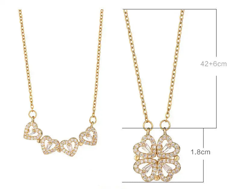 Lovcia Variety Four-leaf Clover Non-fading Light Luxury Titanium Steel Necklace-Necklaces-Gold-With box-Gold