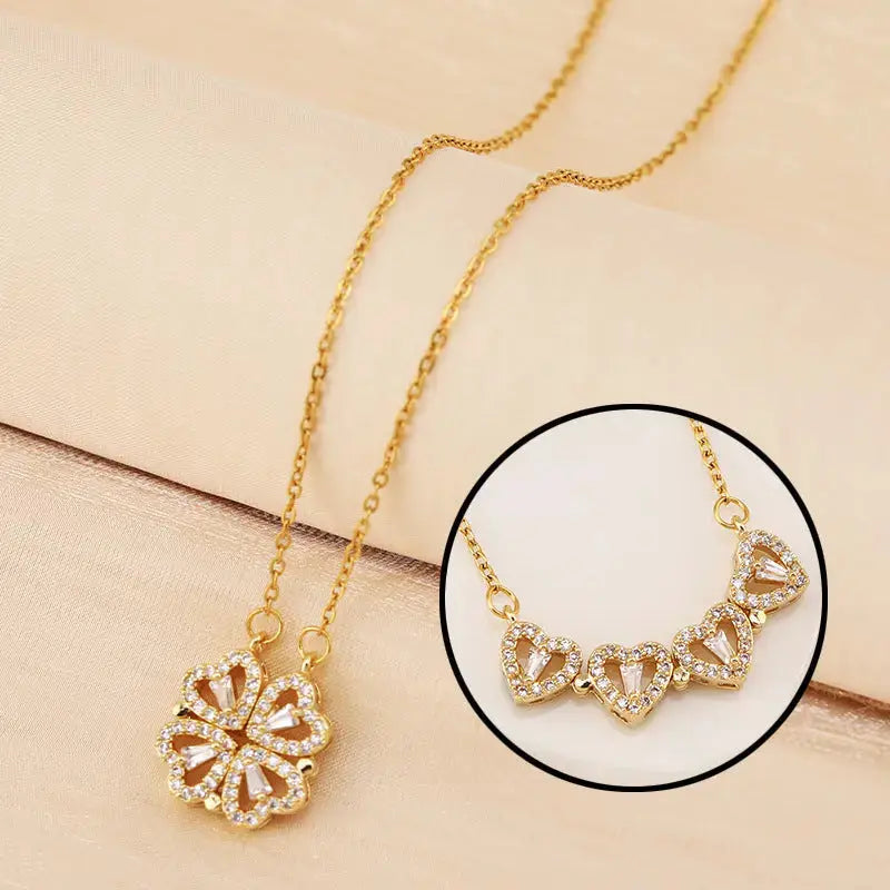Lovcia Variety Four-leaf Clover Non-fading Light Luxury Titanium Steel Necklace-Necklaces-Gold-Without box-Gold