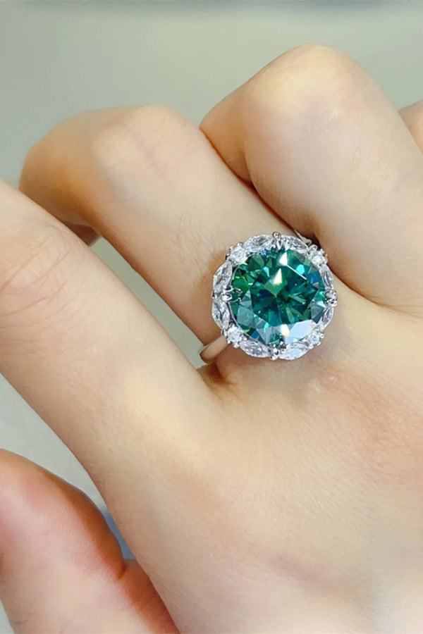 Lovcia Verdantia 5 Carat Moissanite 925 Sterling Silver Ring for Women - Dark Green-5- - Buy latest trendy Rings for Women and Girls