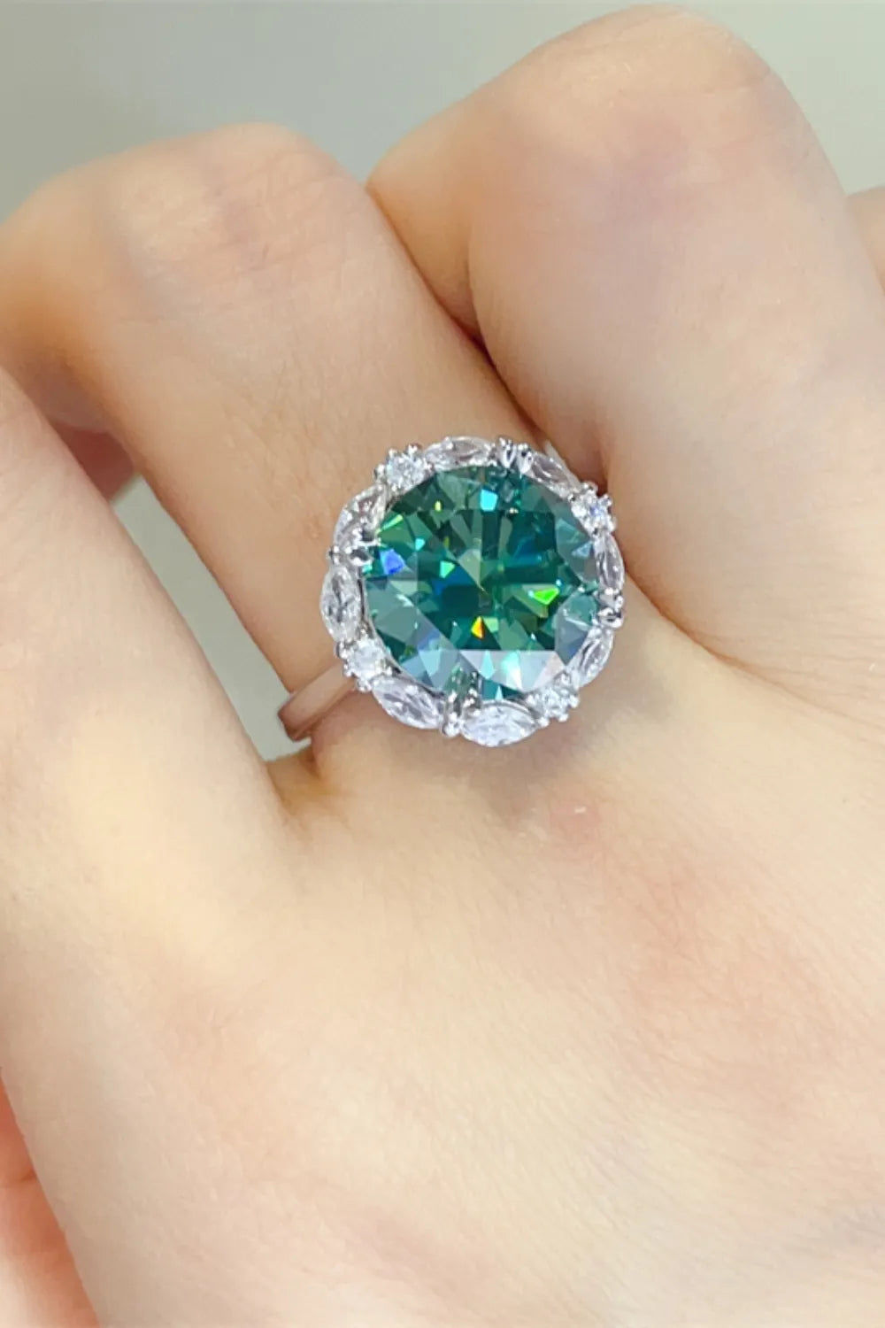Lovcia Verdantia 5 Carat Moissanite 925 Sterling Silver Ring for Women - Dark Green-5- - Buy latest trendy Rings for Women and Girls