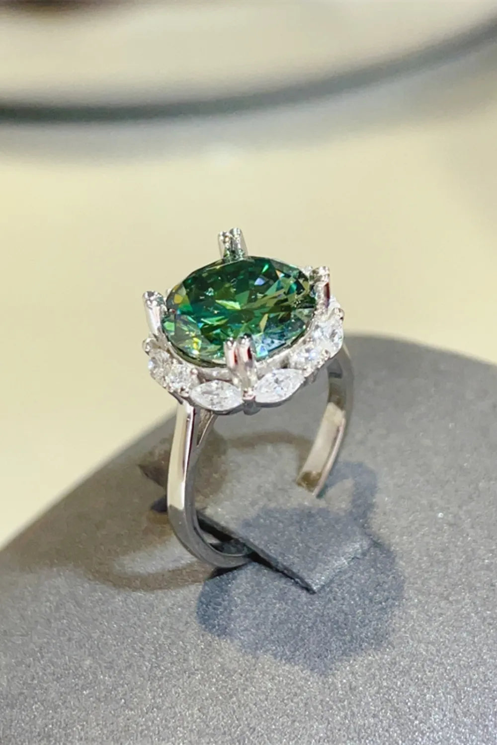 Lovcia Verdantia 5 Carat Moissanite 925 Sterling Silver Ring for Women - Dark Green-5- - Buy latest trendy Rings for Women and Girls