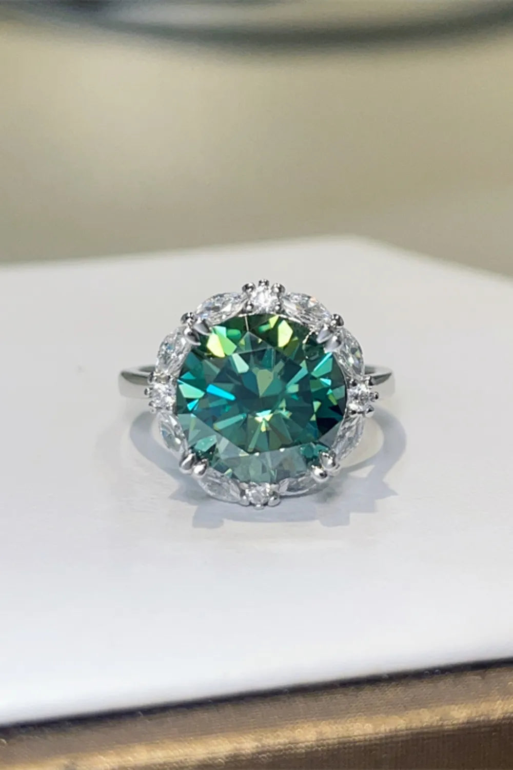 Lovcia Verdantia 5 Carat Moissanite 925 Sterling Silver Ring for Women - Dark Green-5- - Buy latest trendy Rings for Women and Girls