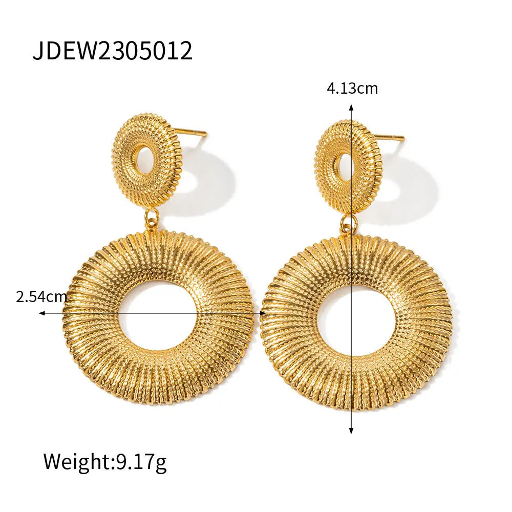 Lovcia Versatile Women's Titanium Steel Earrings - Fade Resistant-Earrings-JDEW2305012-JDEW2305012