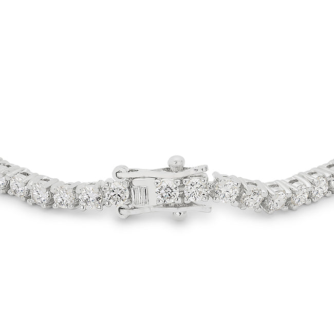 Lovcia Victorian-Inspired Rhodium-Plated Cubic Zirconia Tennis Bracelet-Bracelets-