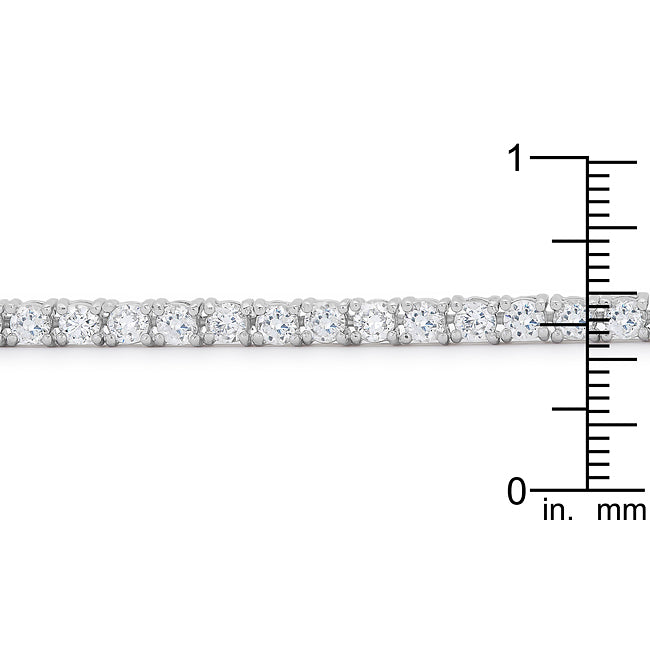 Lovcia Victorian-Inspired Rhodium-Plated Cubic Zirconia Tennis Bracelet-Bracelets-