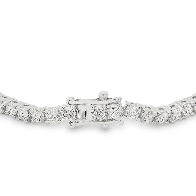 Lovcia Victorian-Style Cubic Zirconia Tennis Bracelet with Rhodium Finish-Bracelets-